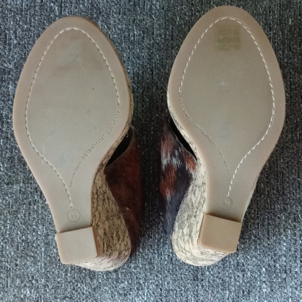 🆕 🍁All Saints Spitafields🍁 - Calf Hair Cork Wedge - Picture 7 of 12